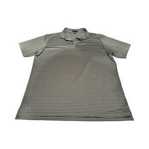 Peter Millar Crown Crafted Performance Golf Polo Shirt Men's 2XL Green Striped